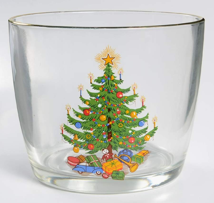 Old Fashioned Christmas Tree Glassware Ice Bucket by Moderne-1