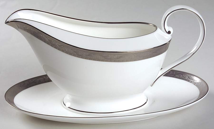 Crown Jewel Platinum Gravy Boat & Underplate by Mikasa-1