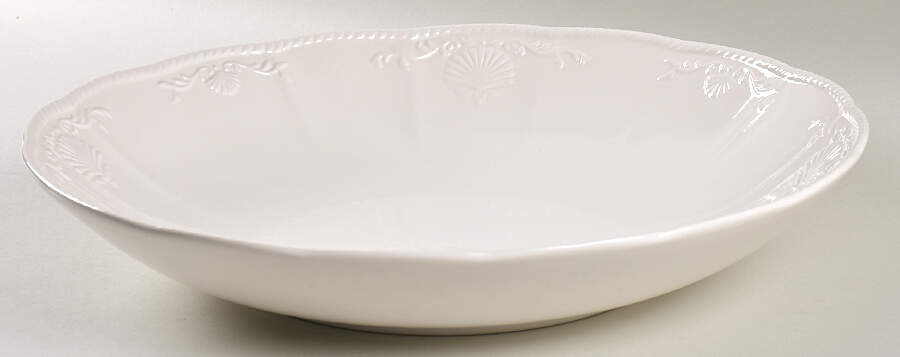 South Hampton White 14" Pasta Serving Bowl by Mikasa-1