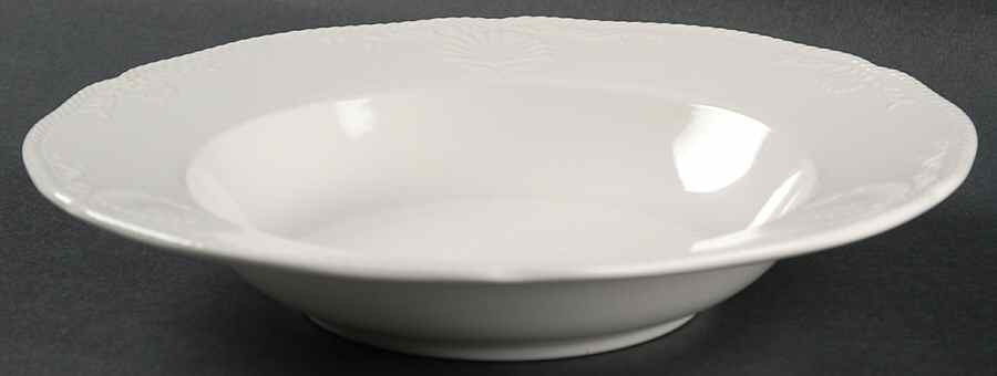 South Hampton White Large Rim Soup Bowl by Mikasa-1