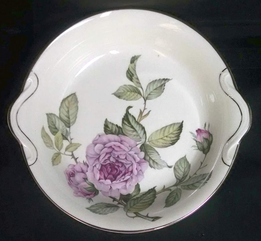 Venetian Rose (Smooth, Platinum Trim) 9" Round Vegetable Bowl by Manor House (USA)-1