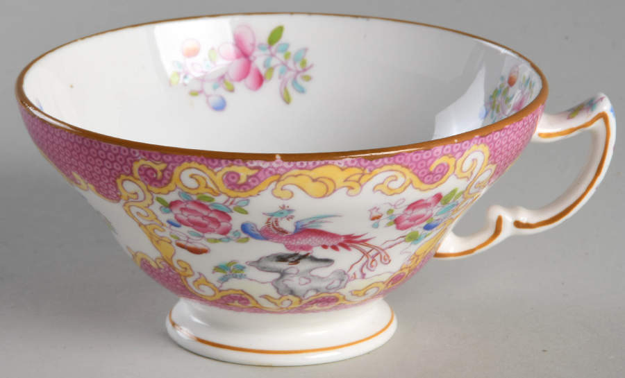 Cockatrice Pink (Smooth, Globe Backstamp) Footed Cup by Minton-1