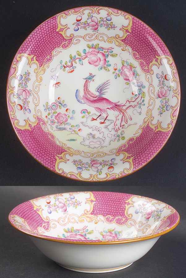 Cockatrice Pink (Smooth, Globe Backstamp) Coupe Cereal Bowl by Minton-1