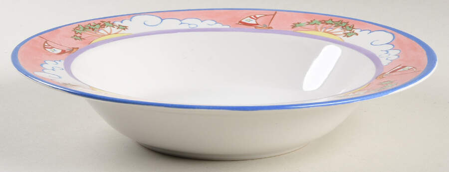 Nautical Compass Large Rim Soup Bowl by Magnolia (PTS)-1