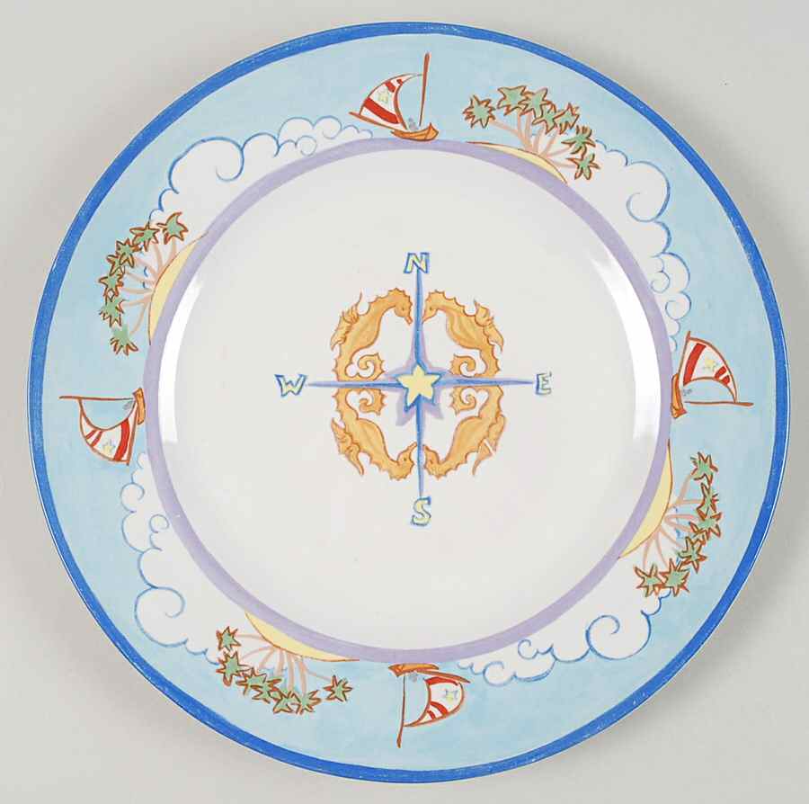 Nautical Compass Dinner Plate by Magnolia (PTS)-1