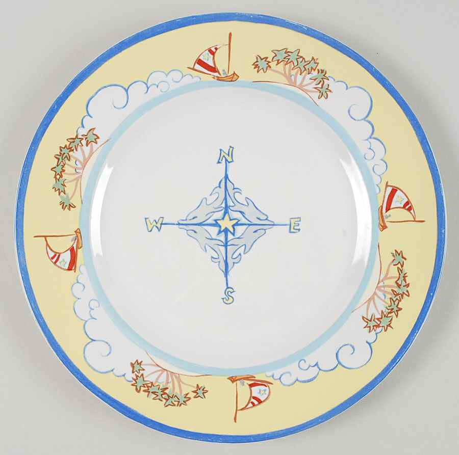 Nautical Compass Dinner Plate by Magnolia (PTS)-1