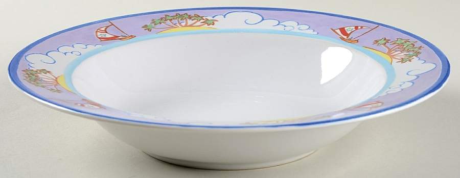 Nautical Compass Large Rim Soup Bowl by Magnolia (PTS)-1