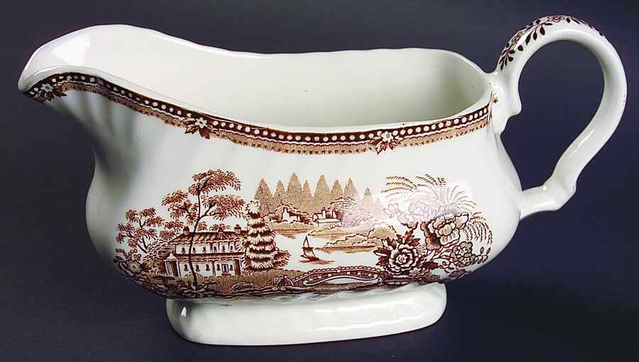 Tonquin Brown Gravy Boat by Myott Staffordshire-1