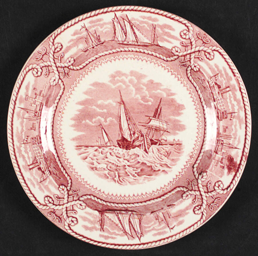 American Marine Pink (Smooth) Salad Plate by Mason's-1