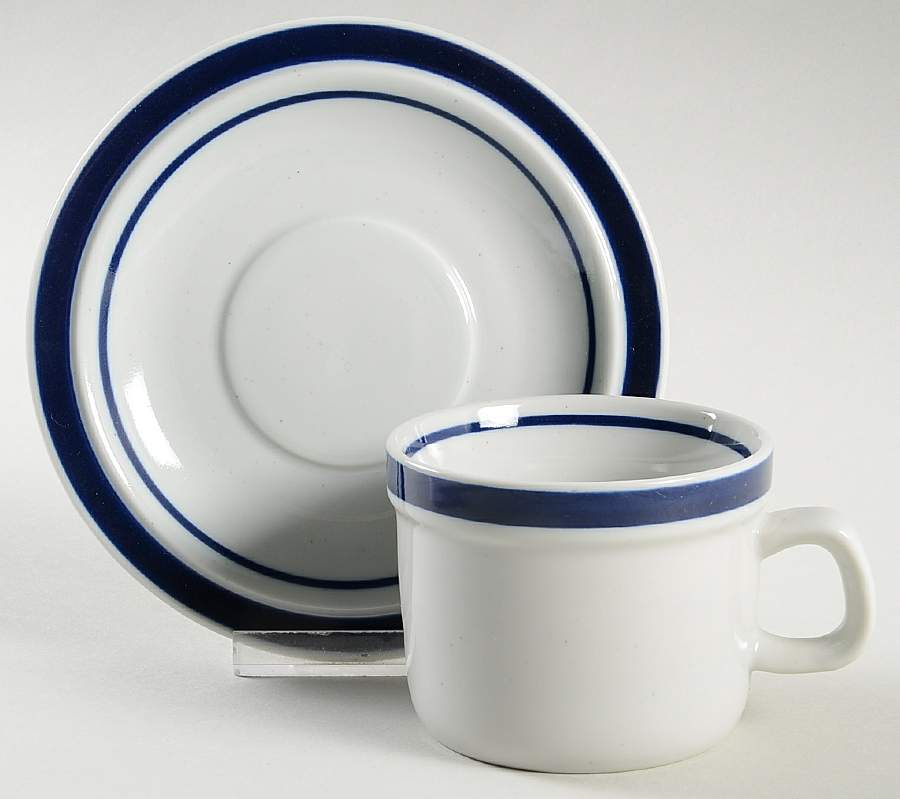 Blue Monterrey Flat Cup & Saucer Set by Service Merchandise Inc-1
