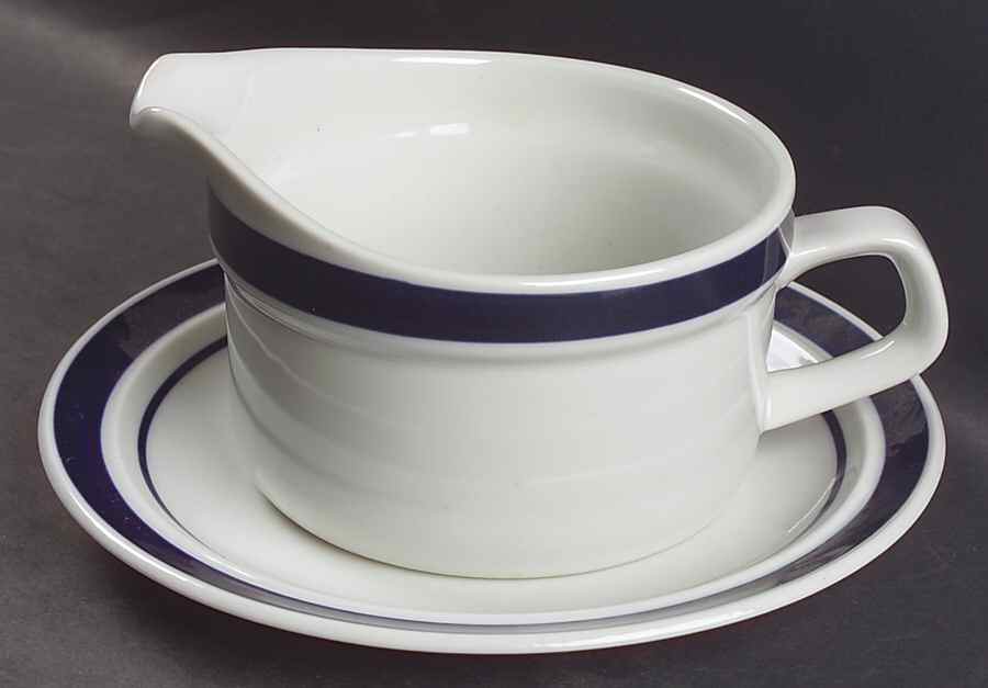 Blue Monterrey Gravy Boat & Underplate by Service Merchandise Inc-1
