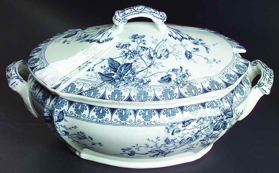 Rosaline Blue Gray Tureen &  Lid by Alfred Meakin-1