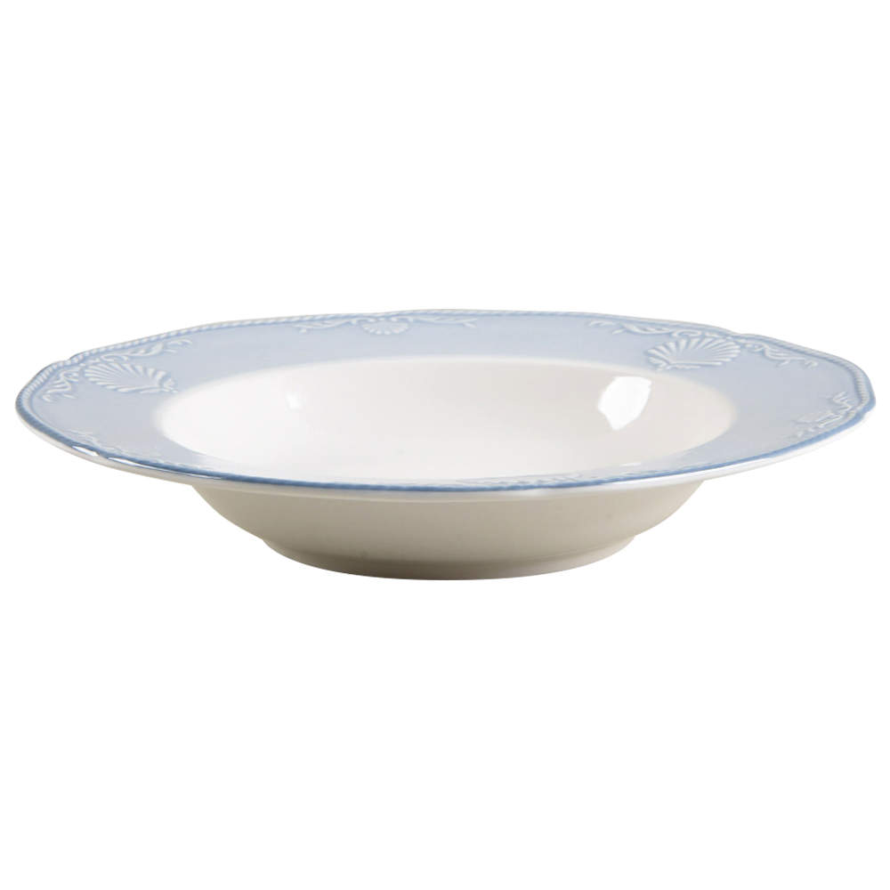 South Hampton Blue Large Rim Soup Bowl by Mikasa-1