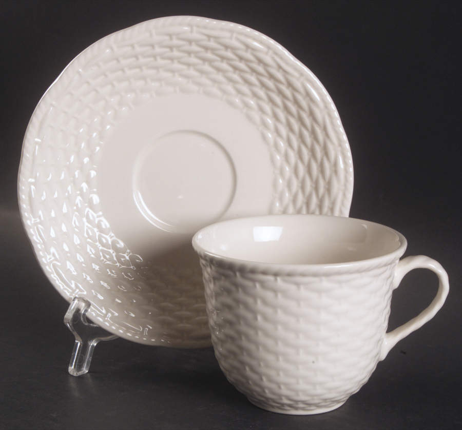 Country Manor White Flat Cup & Saucer Set by Mikasa-1
