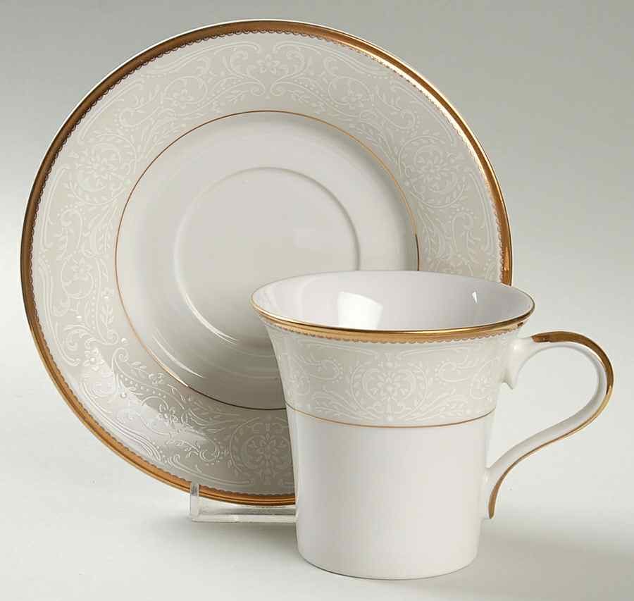 Dynasty Gold Flat Cup & Saucer Set by Mikasa-1