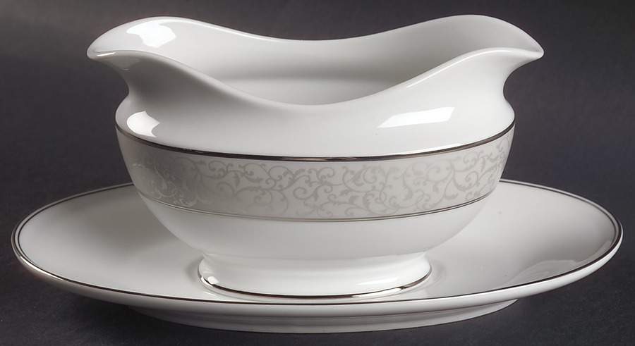 Parchment (Thailand) Gravy Boat & Underplate by Mikasa-1