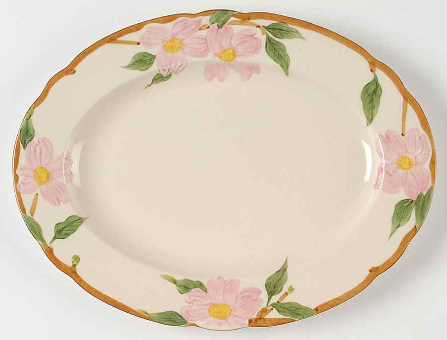 Pink Dogwood 14" Oval Serving Platter by Maruta-1