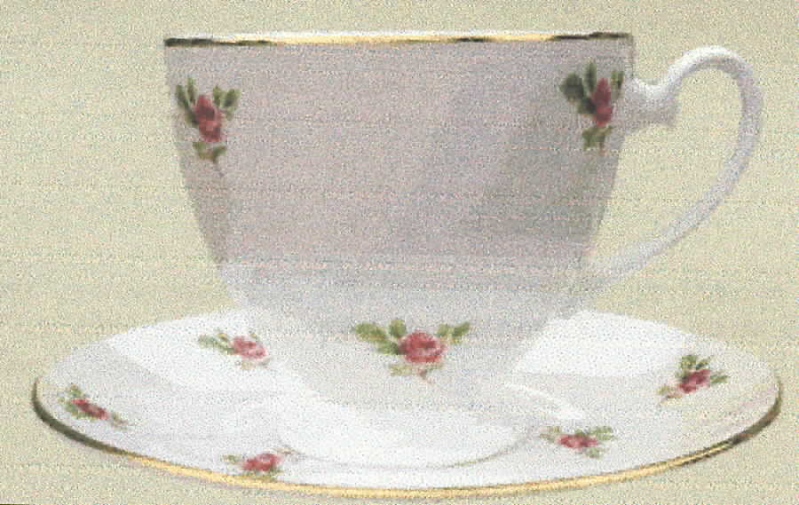 Scattered Rose Footed Cup & Saucer Set by Mayfair (England)-1