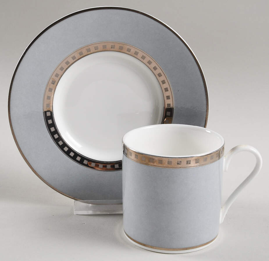Avante Silver Flat Cup & Saucer Set by Mikasa-1
