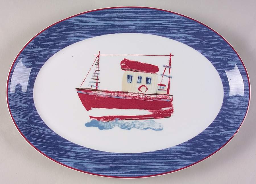 Bar Harbor 13" Oval Serving Platter by Mikasa-1