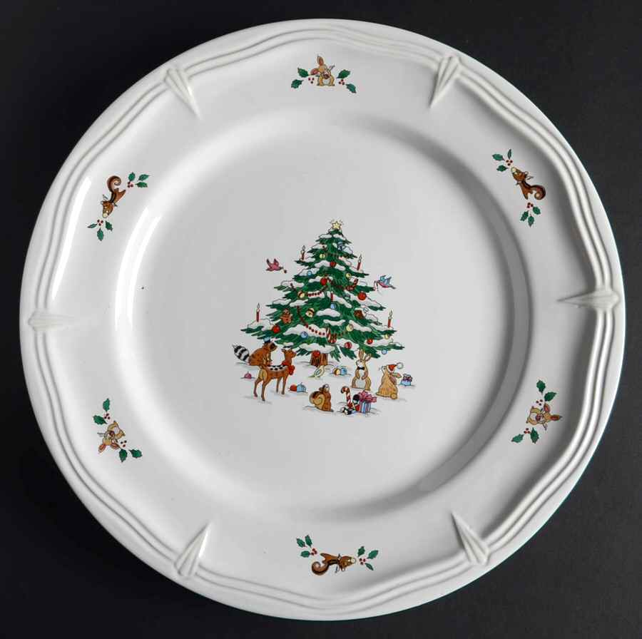 Woodland Christmas (Embossed Rim) 12" Chop Plate (Round Platter) by Ming Pao-1