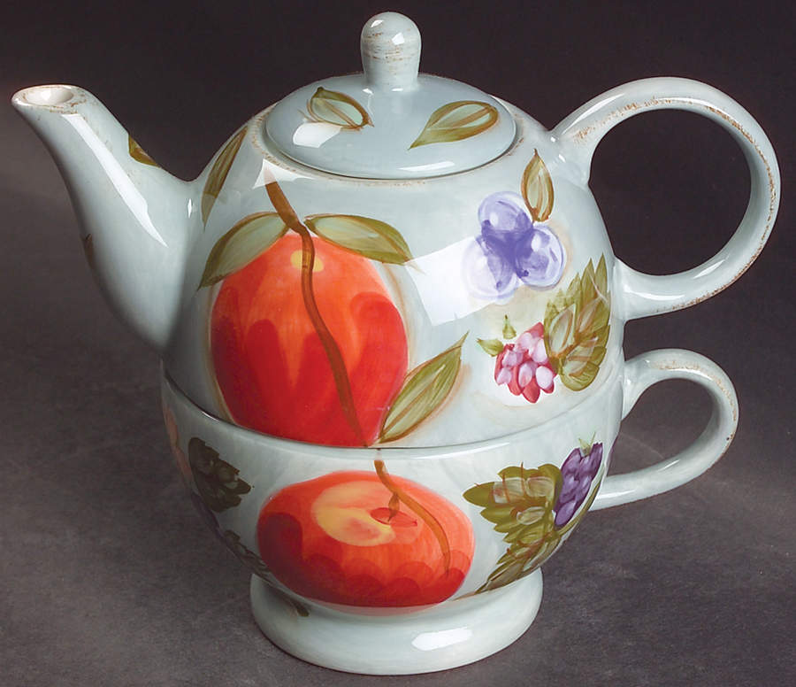 Santa Rosa Blue Individual Teapot & Lid with Cup by Mesa Intl-1