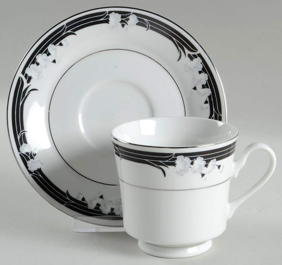 Tuxedo Footed Cup & Saucer Set by Majesty-1