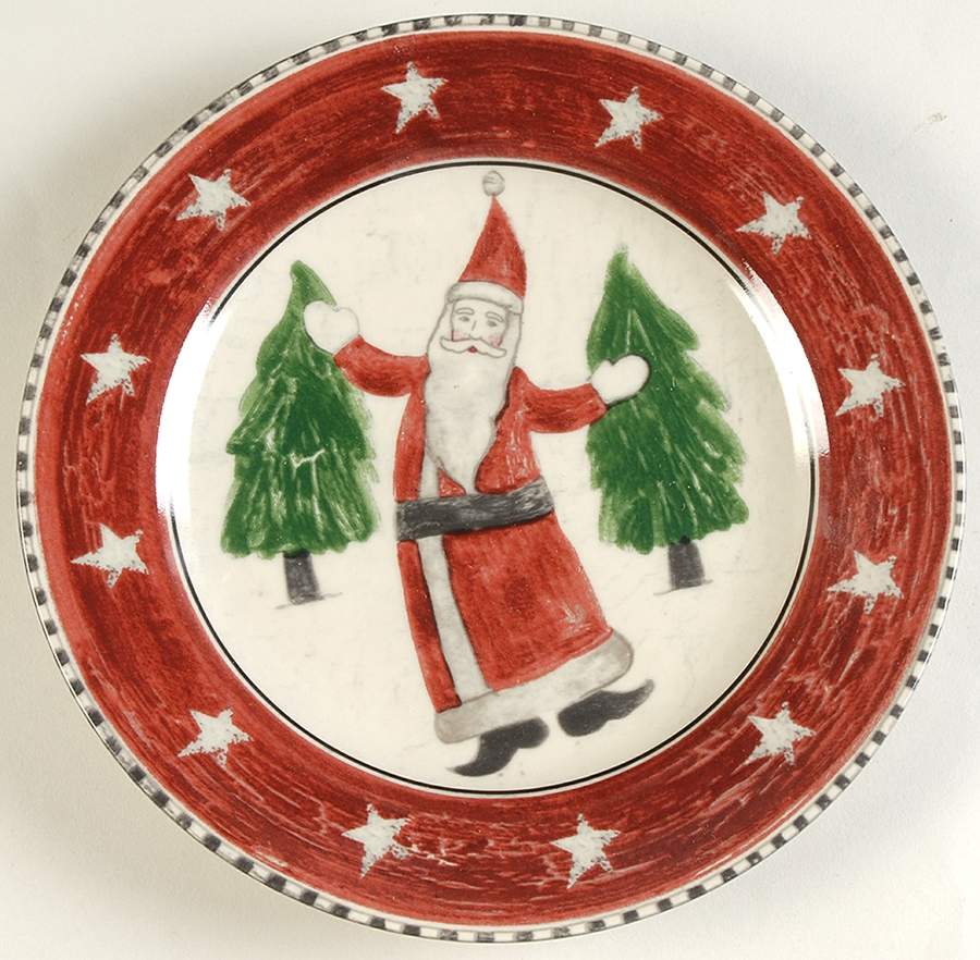 Folk Art Santa Salad Plate by Marketplace-1