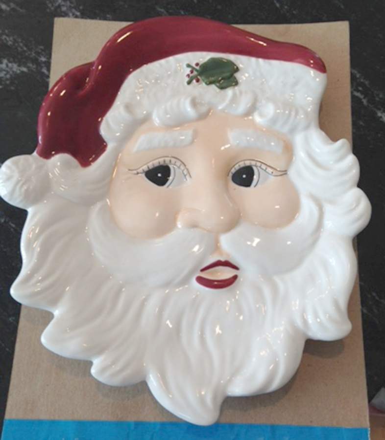 Folk Art Santa Santa Shaped Plate by Marketplace-1