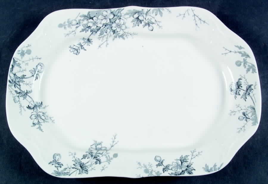 Chelsea Bluegray 14" Oval Serving Platter by Mellor Taylor-1