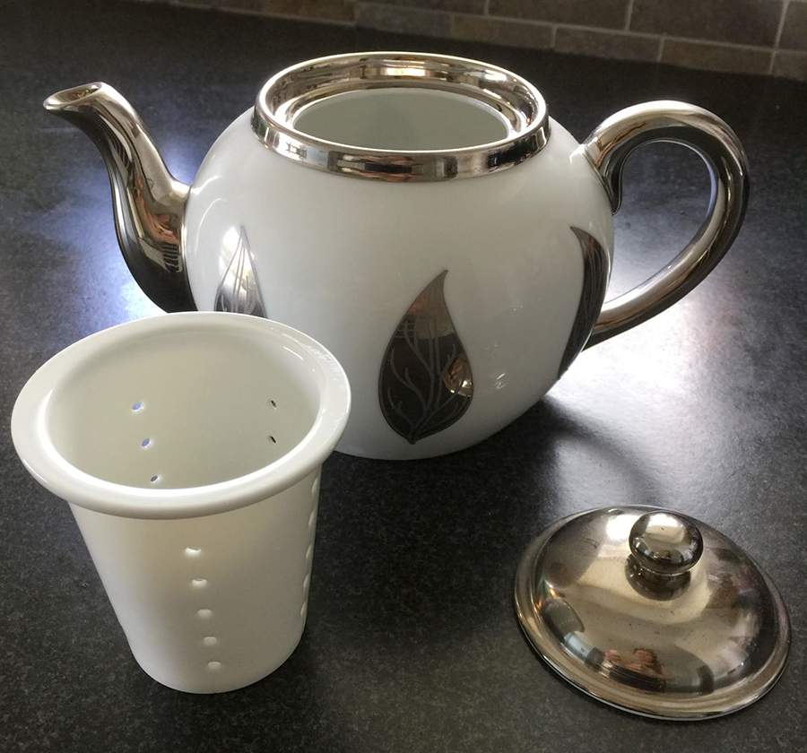 Silvering Leaves Teapot & Lid with Infuser by Marc Blackwell-1