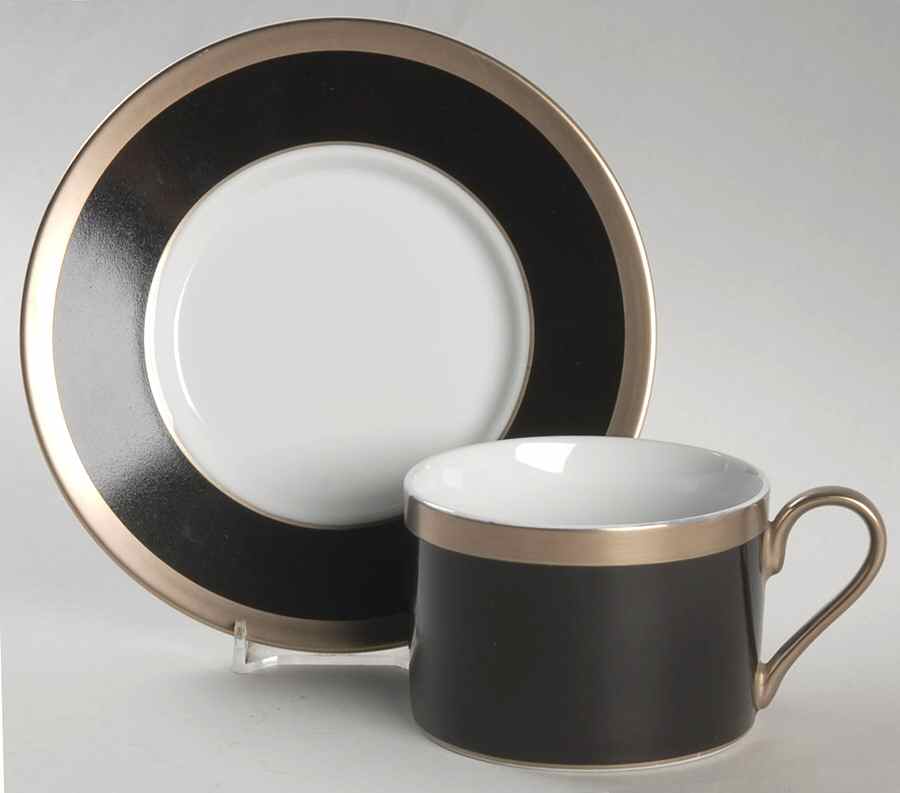Tuxedo Black Flat Cup & Saucer Set by Marc Blackwell-1