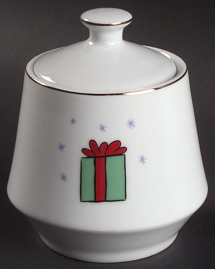 Merry Christmas Sugar Bowl & Lid by Merry Brite (China)-1
