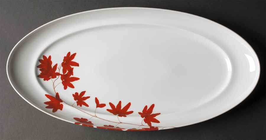 Pure Red 18" Oval Serving Platter by Mikasa-1