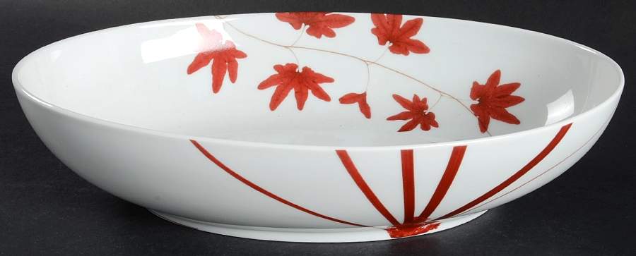 Pure Red 10" Oval Vegetable Bowl by Mikasa-1