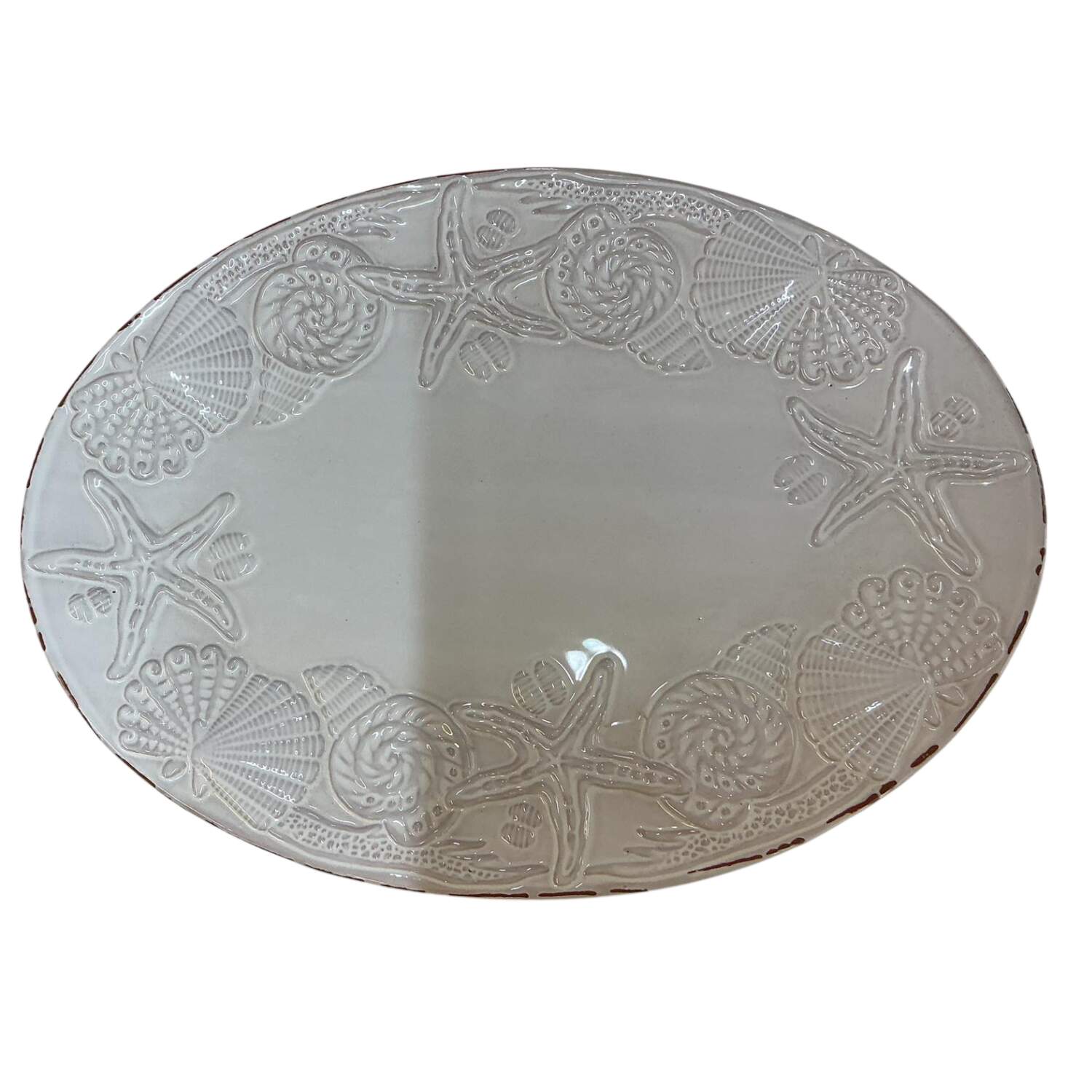 Sanibel 15" Oval Serving Platter by Mud Pie-1