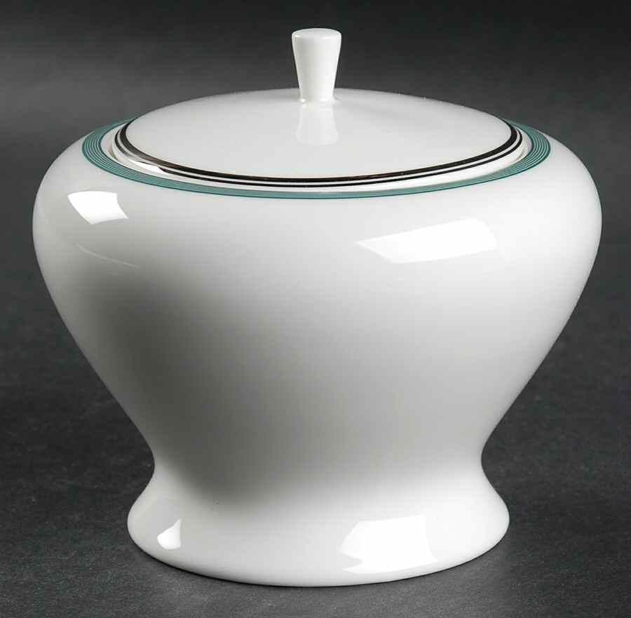 Connections Teal Blue Sugar Bowl & Lid by Mikasa-1