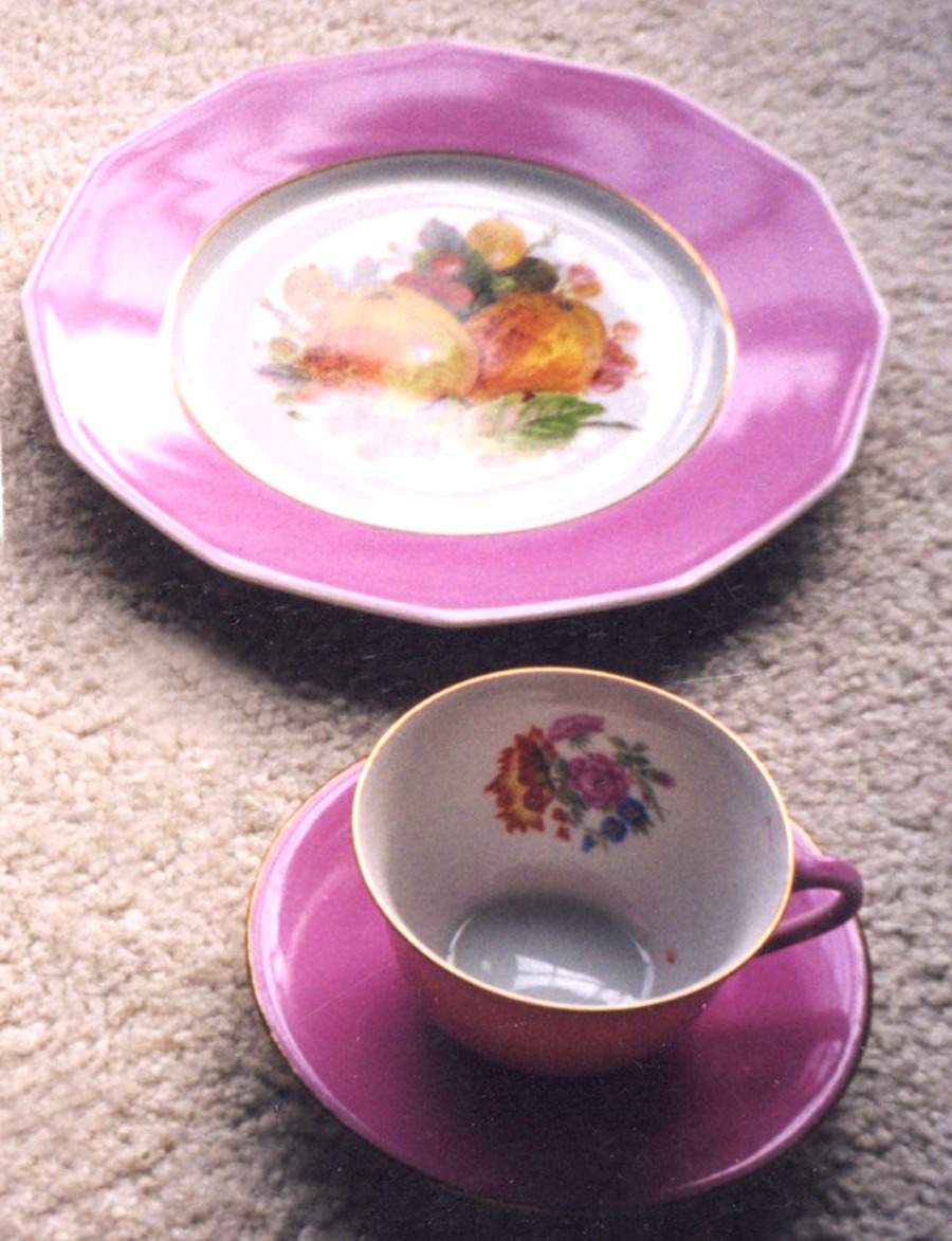 MRF10 Pink Flat Cup & Saucer Set by Marks & Rosenfeld-1