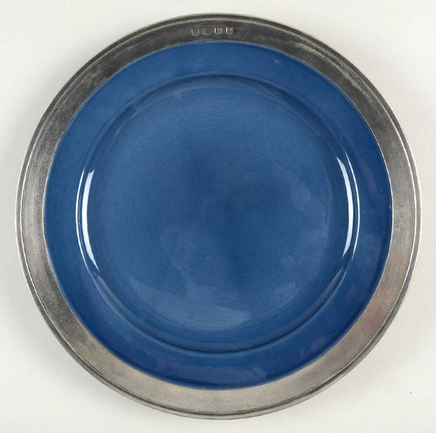 Convivio Blue Pewter Rim Dinner Plate by Match Pewter-1