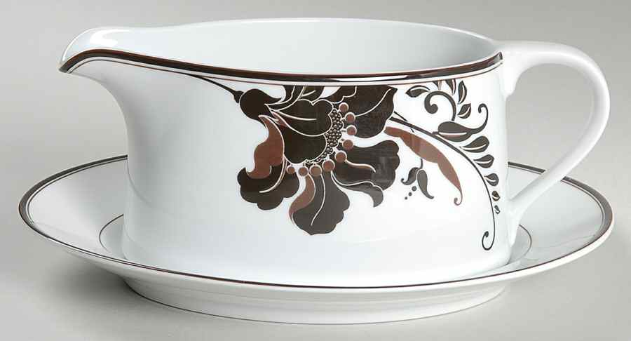 Cocoa Blossom Gravy Boat & Underplate by Mikasa-1