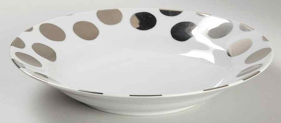 Dots Parisian Platinum 9" Soup/Pasta Bowl by Marc Blackwell-1