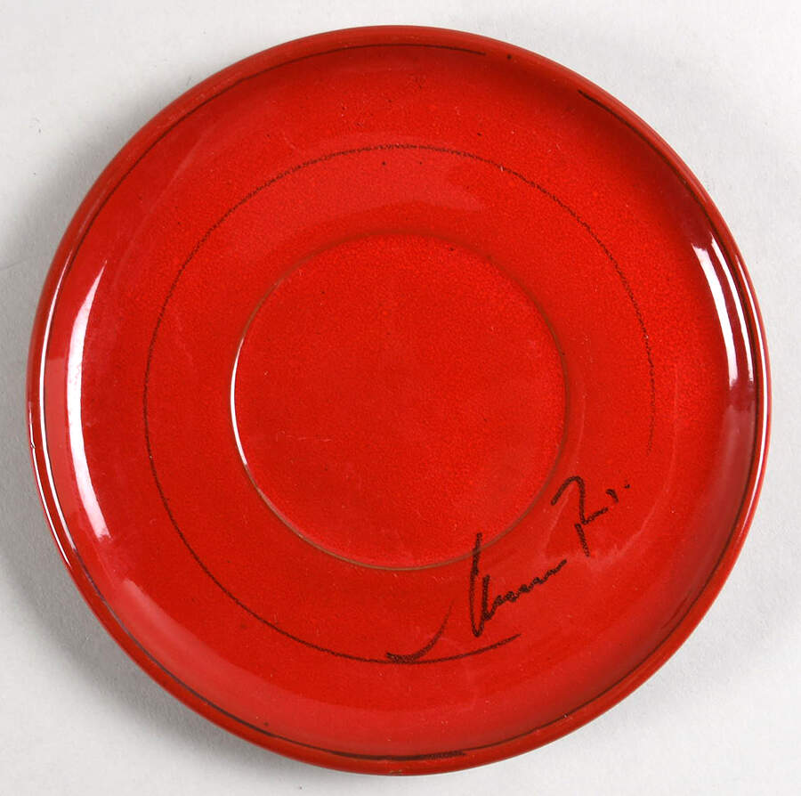 Classic Collection Red Saucer for Flat Cup by Mamma Ro-1
