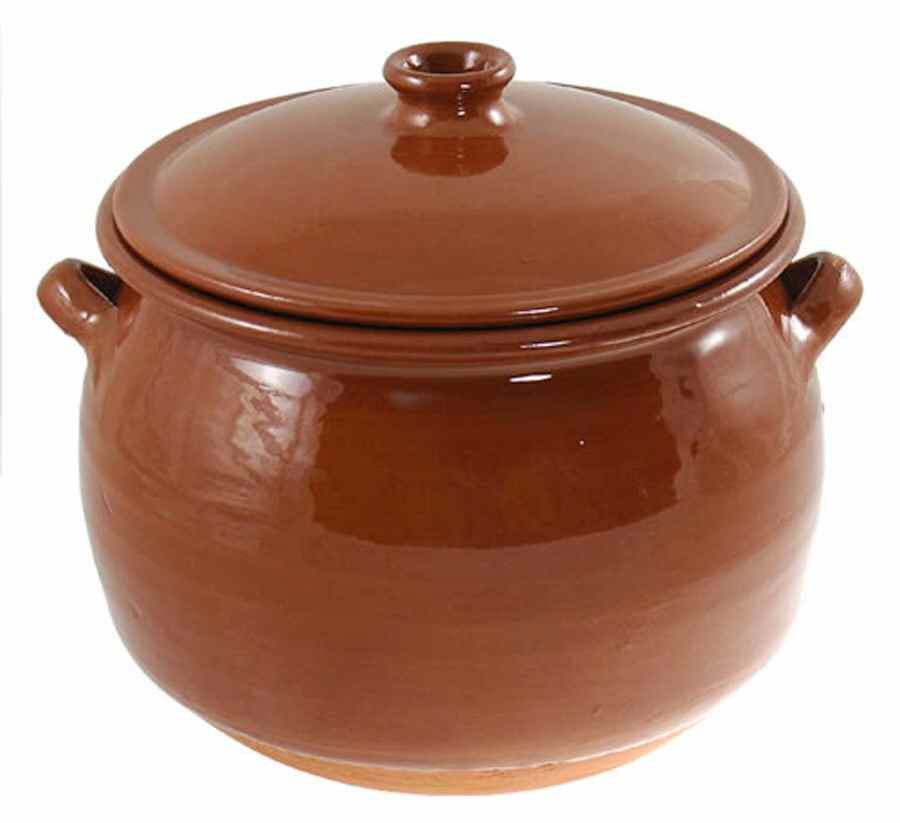 Mediterranean Terra Cotta 4.75 Quart Stew Pot with Lid by Myson-1
