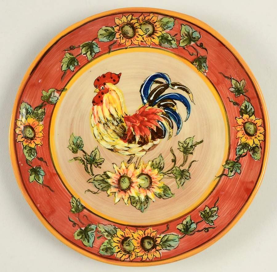 Red Rooster Salad Plate by Maxcera Corp-1