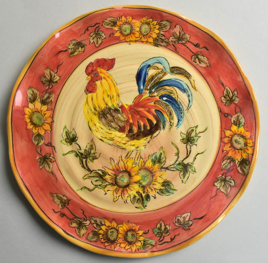 Red Rooster Dinner Plate by Maxcera Corp-1