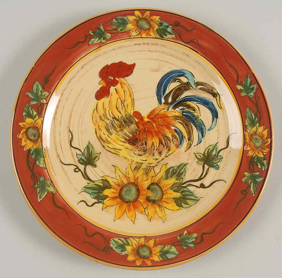 Red Rooster Salad Plate by Maxcera Corp-1