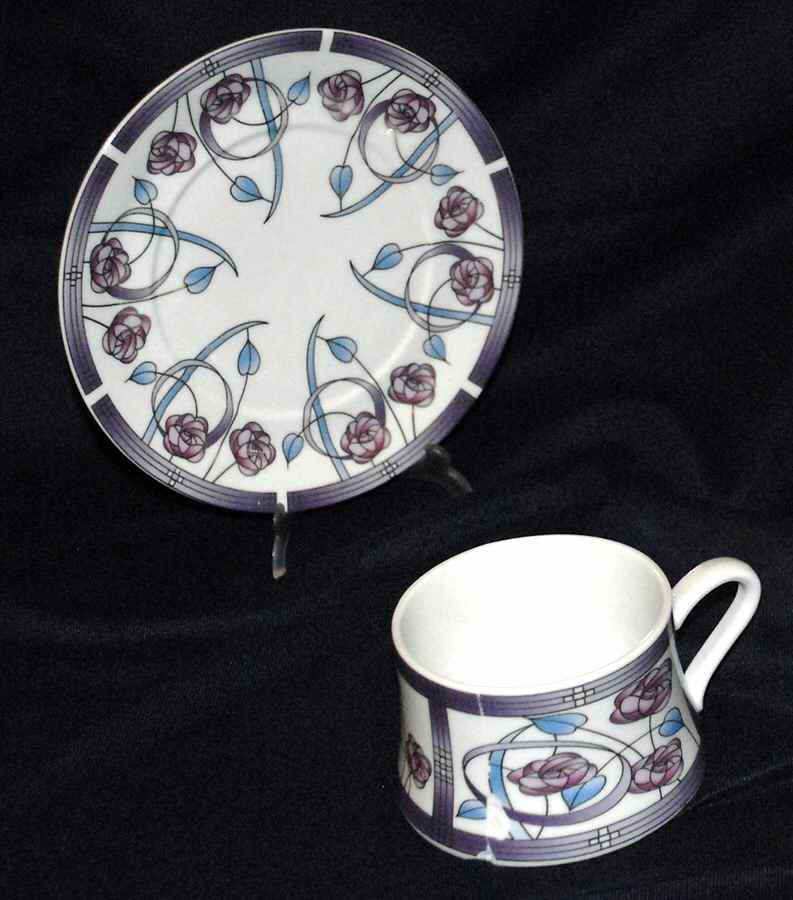MKT1 Flat Cup & Saucer Set by Mackintosh-1