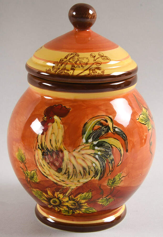 Orange Rooster Small Canister & Lid by Maxcera Corp-1