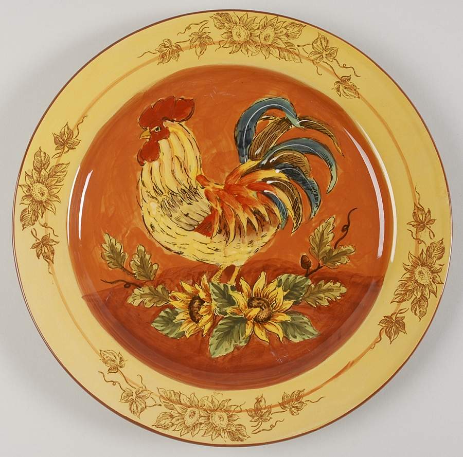 Orange Rooster Dinner Plate by Maxcera Corp-1