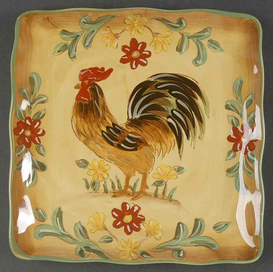 Honey Rooster Square Salad Plate by Maxcera Corp-1